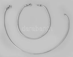 Ezüst (Ag) kígyó bokalánc és karkötő, jelzett, h: 19,5 és 24 cm, nettó: 5,3 g