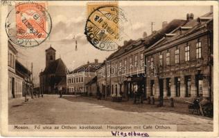 1912 Moson, Fő utca, Otthon kávéház. Freitag Frigyes kiadása. TCV card (EK)