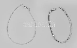 Ezüst (Ag) hullámmintás bokalánc és karkötő, jelzett, h: 20 és 24 cm, nettó: 4,6 g