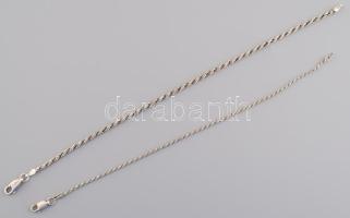 Ezüst (Ag) 2 db walles karkötő, jelzett, h: 18 és 20,5 cm, nettó: 6,2 g