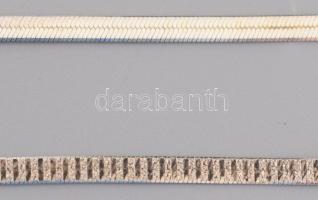 Ezüst (Ag) 2 db lapos kígyó karkötő, jelzett, h: 19,5 cm, nettó: 5,6 g