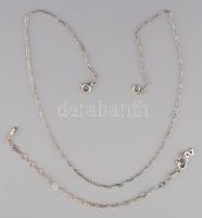 Ezüst (Ag) fantáziamintás áttört nyaklánc és karkötő, jelzett, h: 15 és 42 cm, nettó: 2,7 g