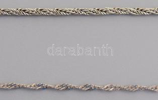 Ezüst (Ag) 2 db csavart-fonott karkötő, jelzett, h: 18 és 20 cm, nettó: 2,4 g