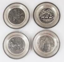 1979-1987 4 darab ón karácsonyi dísztál, d: 19 cm