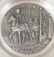 1979-1987 4 darab ón karácsonyi dísztál, d: 19 cm