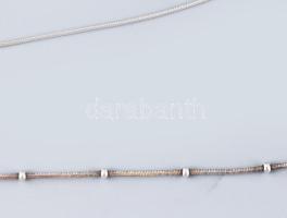 Ezüst (Ag) golyómintás és kígyó nyaklánc, jelzett, h: 40 és 40,5 cm, nettó: 4,4 g