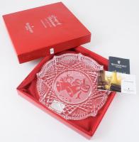 Waterford 2003-as karácsonyi kristály dísztál, jelzett, hibátlan, d: 20 cm, díszdobozban