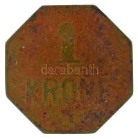 Ausztria DN 1K Cu "Lebensmittel Magazin für Bedienstete der K. K. Priv Kaiser Ferdinands Nordba...