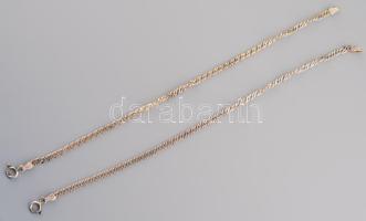 Ezüst (Ag) 2 db duplaszemes karkötő, jelzett, h: 18,5 cm, nettó: 4,5 g