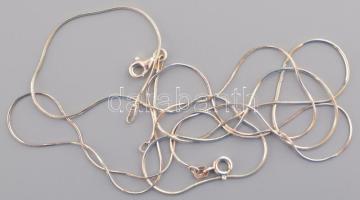 Ezüst (Ag) 2 db kígyó nyaklánc, jelzett, h: 45 cm, nettó: 4,2 g