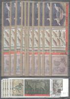 Festmény motívum tétel, kereskedői hagyaték, benne 357 db bélyeg + 4 ív, 3 db A/4 berakólapon