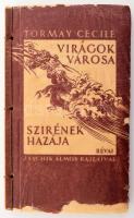 Tormay Cecile: Virágok városa - Szirének hazája. Jaschik Álmos rajzaival. (Bp.), 1935, Genius, 189+(1) p. Első kiadás. Kiadói zsinórfűzéses, hártyapapír borítású kartonált kötésben, a borító szélein a papírborítás kissé sérült.