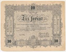 1849. 10Ft "Kossuth bankó", "OG. 65 8515" T:F pici szakadás és anyaghiányosra kopott sarkak, egyébként erős papír Adamo SG111