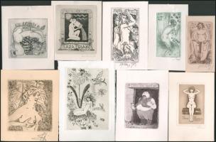 Klf. magyar és külföldi alkotók (Molnár Dénes, Kiss Terézia, Kékesi László atb.): 17 db női és férfi...