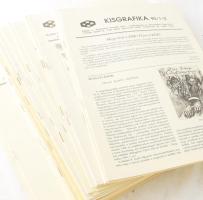 Kisgrafika folyóirat 1990-1999, komplett évfolyamok (90/3 sz. hiányzik). A tételhez tartozik az 1994...