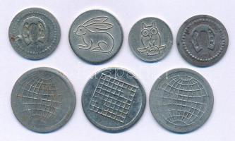 Német Szövetségi Köztársaság DN 5pf Cu-Ni - 2M Cu-Ni (7xklf) "SPIELGELD" játékpénzek (mind...