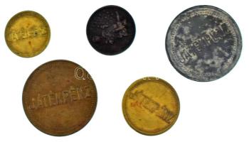 DN 5xklf "JÁTÉKPÉNZ" zseton (mindegyik különböző- méretben vagy anyagból) T:XF,VF, oxidáció