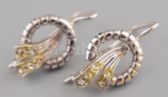 Ezüst (Ag) köves fülbevalópár, jelzett, 2,2×1,2 cm, nettó: 3,3 g