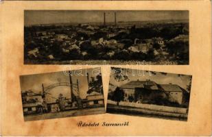 1957 Szerencs, részletek, látkép, cukorgyár. Képzőművészeti Alap Kiadóvállalata (ragasztónyomok / glue marks)