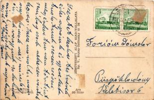 1957 Szerencs, részletek, látkép, cukorgyár. Képzőművészeti Alap Kiadóvállalata (ragasztónyomok / gl...