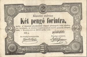 1849. 2Ft kincstári utalvány "Kossuth bankó" T:III+