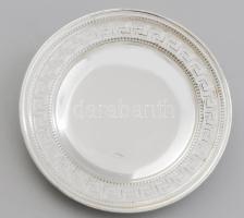 Ezüst (Ag) meandermintás peremű tálka, jelzett, d: 6,2 cm, nettó: 8,1 g