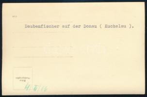 cca 1930-1940 Daubenfischer (Daubelfischer) auf der Donau (Kochelau), fotólap, a hátoldalon felírato...