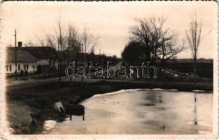 1947 Békéscsaba, Lencéska cesta / utcakép télen. Szekerka János, Francisky-Fóti felvétele. photo (EK)