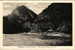 Pieniny, Hranica Csl. Polska / Csl. Polnische Grenze / Csehszlovák és lengyel határ, tutajozás a Dunajecen / Czechoslovak-Polish border, rafting