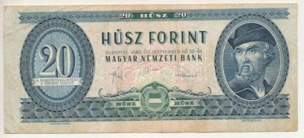 1980. 20Ft eltolódott nyomattal és alacsonyabb "C 358 000875" sorszámmal T:F Adamo F17