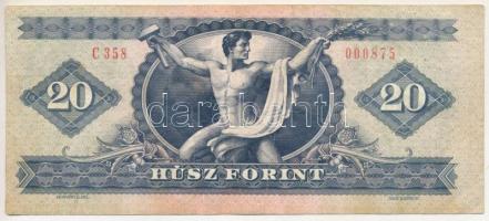 1980. 20Ft eltolódott nyomattal és alacsonyabb "C 358 000875" sorszámmal T:F
Adamo F17