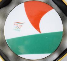 Herendi porcelán Olimpiai emlék, London 2012, porcelán, hibátlan, original dobozban, jelzett, d: 8,5...