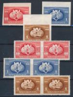 1949 UPU (I.) D sor (három oldalon vágott, egy oldalon fogazott) + C sor párokban (középen fogazatlan) (24.000) (2Ft hajtott / folded)