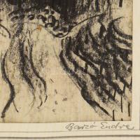 Barzó Endre (1898-1953): Tihanyi táj, 1943. Pittkréta, papír. Jelezve balra lent. Üvegezett fakeretb...