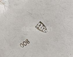 Ezüst (Ag) ovális barokkos tálka, jelzett, 7,8×6,1 cm, nettó: 18,6 g