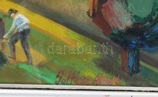 Soltész Albert (1926-2015): Ősz a Beszkidekben (Lengyelország/Poland), 1970-80 körül. Olaj-tempera, ...