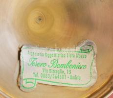 Ezüst (Ag) plasztikus virág formájú gyertyatartó pár, jelzett, m: 15,5 cm, nettó: 95,7 g