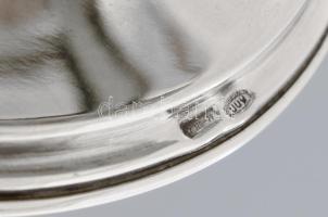 Ezüst (Ag) plasztikus virág formájú gyertyatartó pár, jelzett, m: 15,5 cm, nettó: 95,7 g