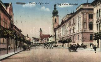 Kolozsvár Kossuth street with lyceum So.Stpl