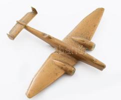 Bronz katonai repülő makett, 15x18 cm