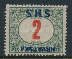 SHS 1918 Portó 2f fordított felülnyomattal, Bodor vizsgálójellel