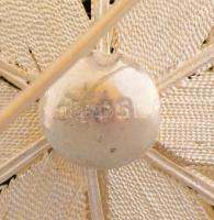 Ezüst (Ag) filigrán bross, jelzett, d: 6,5 cm, nettó 14,3g