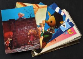 65 db MODERN mesefigurás, bábfigurás képeslap / 65 modern tales and puppet postcards