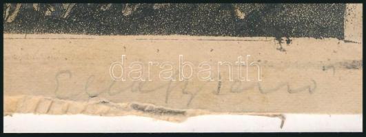 Elekfy Jenő (1895-1968): Lovasszekér (betakarítás). Rézkarc, papír, jelzett, lap alja kissé sérült, ...