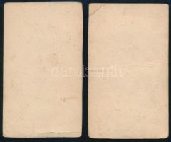 cca 1852-1855 2 db talbotípia erdélyi fotóalbumból, testvérpár portréi, sérülésekkel, 10,5×6,5 cm