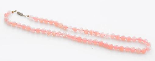 Rózsakvarc nyaklánc, h: 50 cm