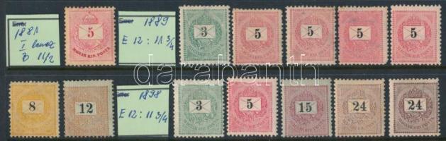 1881-1898 13 db krajcáros bélyeg