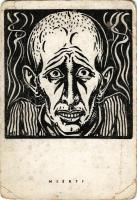 Miért? Illusztráció a Sárga Könyvből. Judaika művészlap / Why? Illustration from the "Yellow Book". Judaica art postcard s: Sraga Weil (EB)