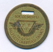 DN "KBT - Borsod megyei Közúti Balesetelhárítási Tanács" egyoldalas Cu bárca T:VF
