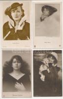 43 db RÉGI színész képeslap, közte fotók / 43 pre-1945 actors and actresses postcards, with photos